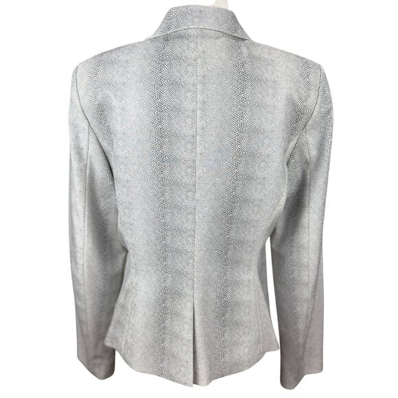 NEW Calvin Klein Blazer Jacket SZ 8 Gray White Texture Office Chic Wear Stretch - Picture 5 of 13